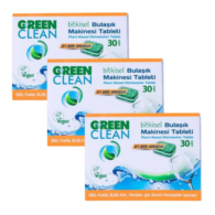 U Green Clean Bitkisel Bulaşık Makinesi Tableti 30'lu 3 Paket U Green Clean Bitkisel Bulaşık Makinesi Tableti 30'lu 3 Paket