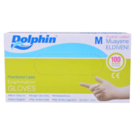 Dolphin Latex Pudralı Eldiven Medium Beyaz 100'lü Paket Dolphin Latex Pudralı Eldiven Medium Beyaz 100'lü Paket
