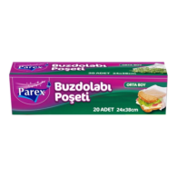 Parex Buzdolabı Poşeti Orta Boy 24x38 cm 20'li Paket