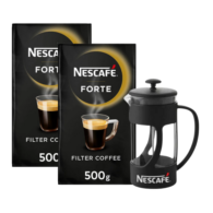 Nescafe Forte Filtre Kahve 500 Gr 2'li Paket + Nescafe French Press Hediyeli