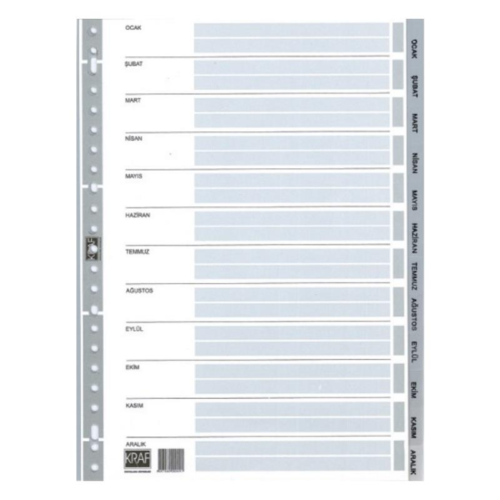 Kraf 1003 Plastik Seperatör Aylar Kraf 1003 Plastik Seperatör Aylar