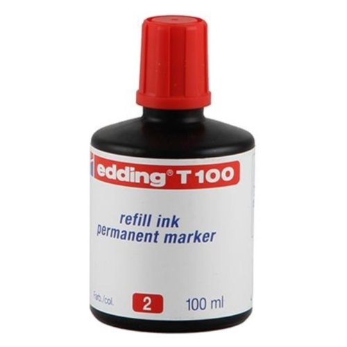 Edding T100 Permanent Kalem Mürekkebi Kırmızı Edding T100 Permanent Kalem Mürekkebi Kırmızı
