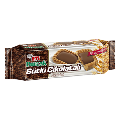 Eti Burçak Sütlü Çikolatalı Bisküvi 114 gr 12'li
