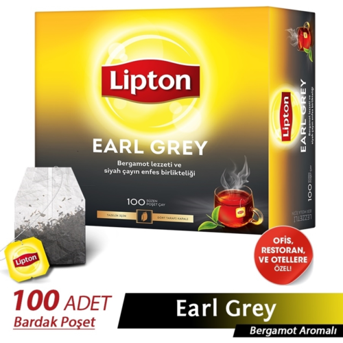 Lipton Earl Grey Bardak Poşet Çay 100'lü Lipton Earl Grey Bardak Poşet Çay 100'lü