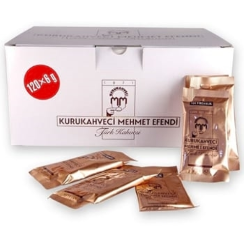 Kurukahveci Mehmet Efendi 120 Adet 6 gr Tek Fincanlık Türk Kahvesi Kurukahveci Mehmet Efendi 120 Adet 6 gr Tek Fincanlık Türk Kahvesi