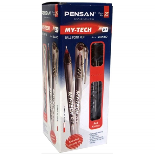 Pensan 2240 My-Tech İğne Uçlu Tükenmez Kalem 0.7 mm Kırmızı 25'li Pensan 2240 My-Tech İğne Uçlu Tükenmez Kalem 0.7 mm Kırmızı 25'li