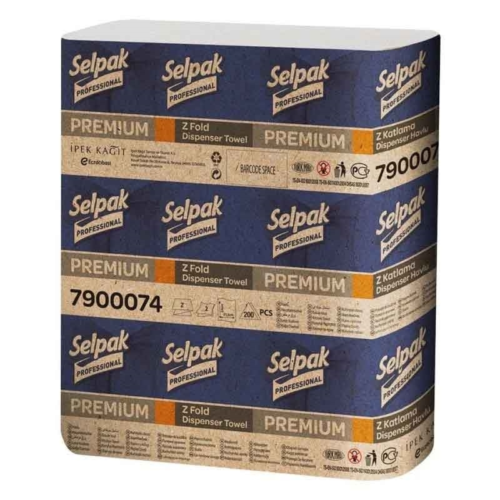Selpak Professional Premium Z Katlı Dispenser Kağıt Havlu 23,5x24 cm 200'lü 20 Paket Selpak Professional Premium Z Katlı Dispenser Kağıt Havlu 23,5x24 cm 200'lü 20 Paket