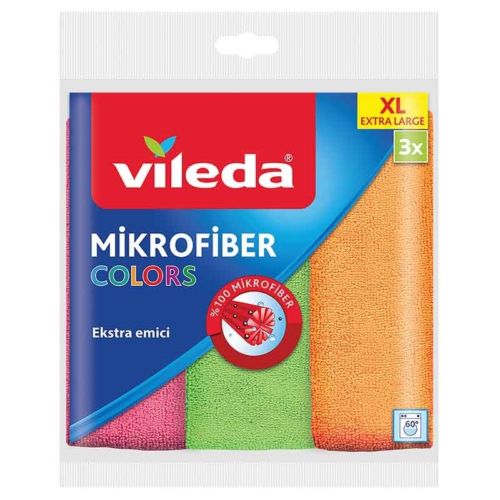 Vileda Colors XL 3’lü Mikrofiber Temizlik Bezi Vileda Colors XL 3’lü Mikrofiber Temizlik Bezi