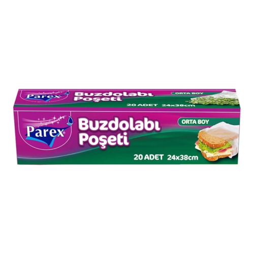 Parex Buzdolabı Poşeti Orta Boy 24x38 cm 20'li Paket