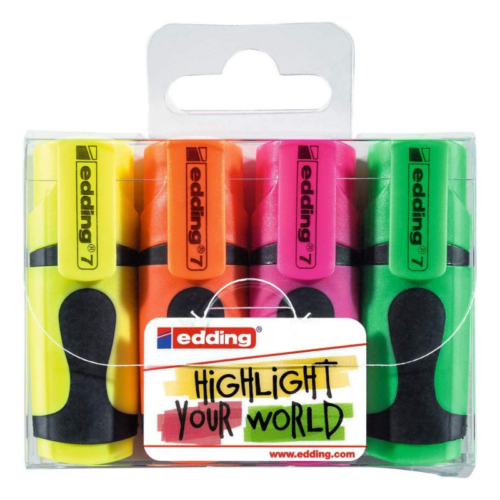 Edding Mini E-7 ED7P499 Fosforlu Kalem 4'lü Edding Mini E-7 ED7P499 Fosforlu Kalem 4'lü