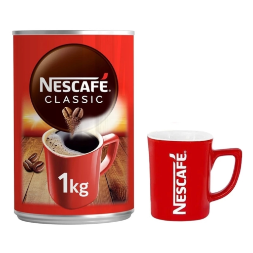 Nescafe Classic Kahve Teneke Kutu 1000 gr +1 Adet Kırmızı Kupa Bardak Hediyeli Nescafe Classic Kahve Teneke Kutu 1000 gr +1 Adet Kırmızı Kupa Bardak Hediyeli