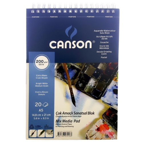 Canson Finface 200A520US Resim Blok A5 200 gr/m2 20 Yaprak Canson Finface 200A520US Resim Blok A5 200 gr/m2 20 Yaprak