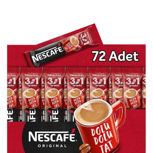 Nescafe 3'ü 1 Arada Kahve Original 17,5 gr 72'li Nescafe 3'ü 1 Arada Kahve Original 17,5 gr 72'li