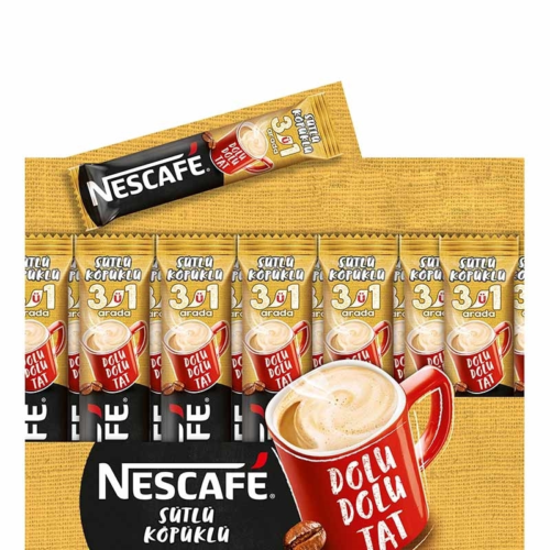 Nescafe 3'ü 1 Arada Sütlü Köpüklü Kahve 18 gr 72'li Nescafe 3'ü 1 Arada Sütlü Köpüklü Kahve 18 gr 72'li