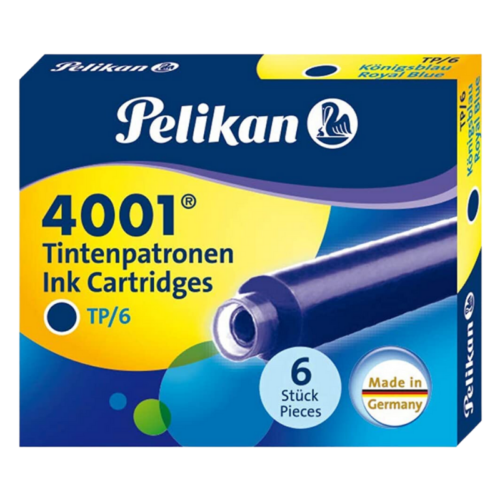 Pelikan 4001 Dolma Kalem Kartuşu Mavi 6'lı 301176 Pelikan 4001 Dolma Kalem Kartuşu Mavi 6'lı 301176