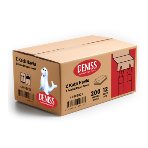 Deniss Z Katlı Kağıt Havlu 200 Yaprak 12'li
