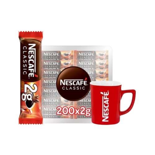 Nescafe Classic Kahve 2 Gr 200'lü Nescafe Kırmızı Kupa Hediyeli Nescafe Classic Kahve 2 Gr 200'lü Nescafe Kırmızı Kupa Hediyeli