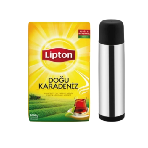 Lipton Doğu Karadeniz Dökme Çay Bergamot Aromalı 1000 Gr 9'lu + CvsTermos Hediyeli