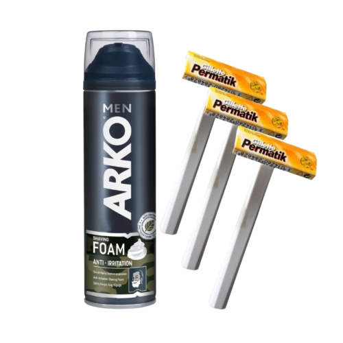 Arko Tıraş Köpüğü 200 Ml + Gilette Permatik Tıraş Bıçağı 3 Adet Hediyeli Arko Tıraş Köpüğü 200 Ml + Gilette Permatik Tıraş Bıçağı 3 Adet Hediyeli