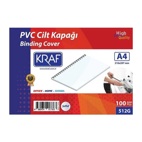 Kraf Pvc Cilt Kapağı A4 160 Micron Beyaz 100'lü Kraf Pvc Cilt Kapağı A4 160 Micron Beyaz 100'lü