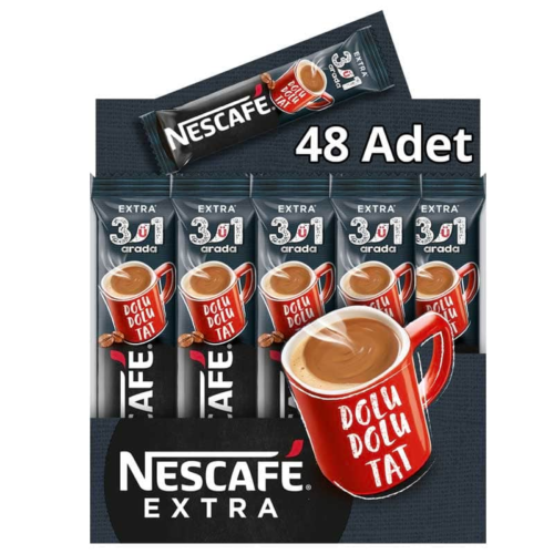 Nescafe Extra 3'ü 1 Arada Kahve 16, 5 gr 48'li Nescafe Extra 3'ü 1 Arada Kahve 16, 5 gr 48'li