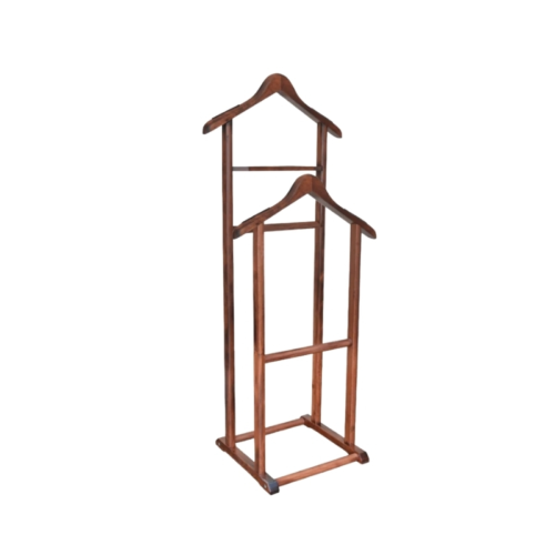 Nyn Ahşap Dilsiz Uşak Ceviz Çift Tepeli Ayaklı Askı