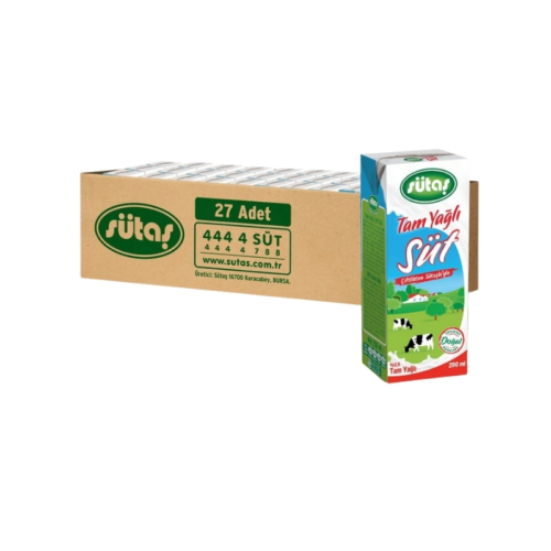 Sütaş Tetrapak Tam Yağlı Süt 200 Ml